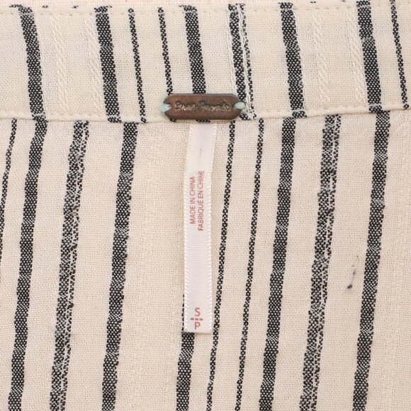 FREE PEOPLE Rhythm of the Night Striped Bishop Sleeve Crepe Tunic Top Size S - Picture 9 of 11